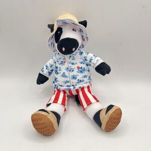 Chick-fil-A Summer 2025 Plush Cow Doll Toy Blue Tropical Island Shirt Cabana
